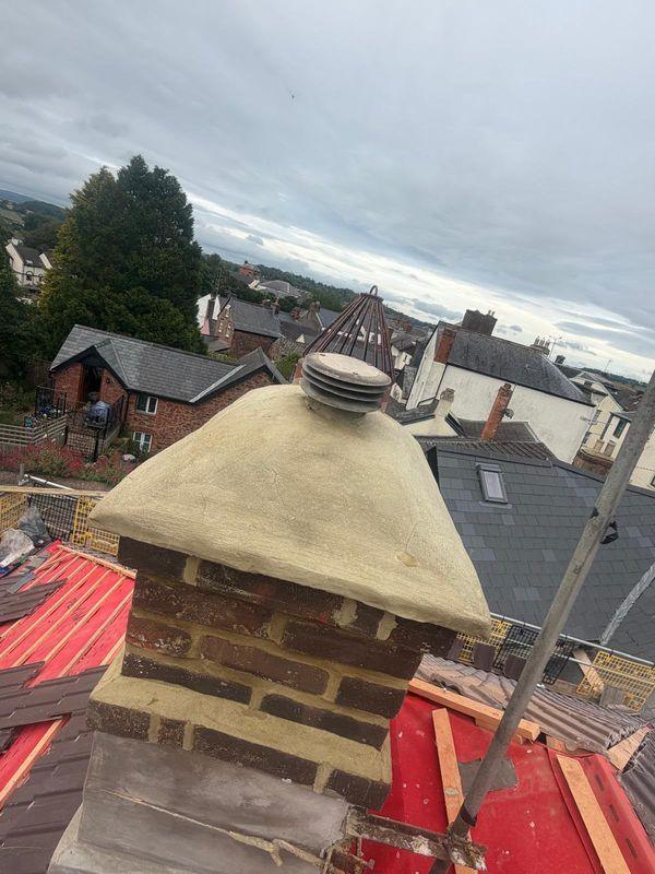 Chimney capped during a re-roof
