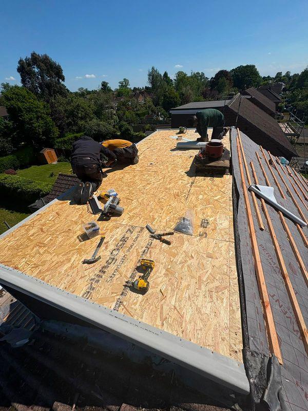 New deck going down on a flat roof