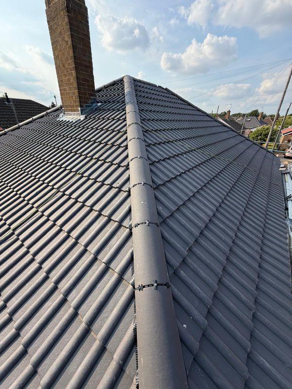 Newly tiled roof