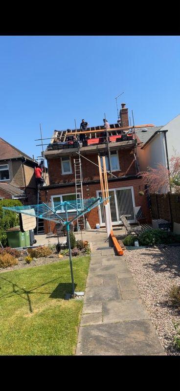 Scaffold up for a re-roof
